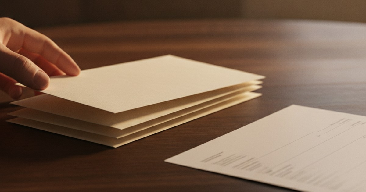 Close-up of hands comparing several bills against one folded statement