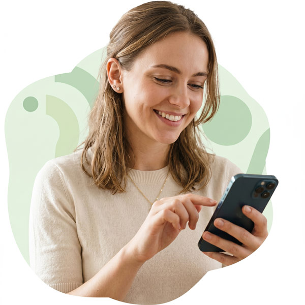 Woman checking her loan options on the Cash Zella mobile app